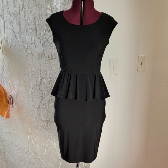Ronni Nicole Peplum Black Dress - Picture 1 of 4